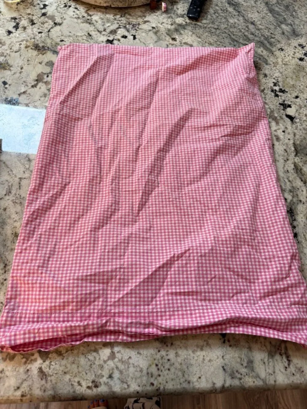 Pottery Barn Kids Organic Cotton Pink Gingham Twin Flat Sheet & Pillowcase Set
